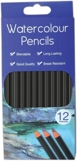 12 Water Colour Pencils - Watercolour Aquarelle Drawing Blendable Sketching Home