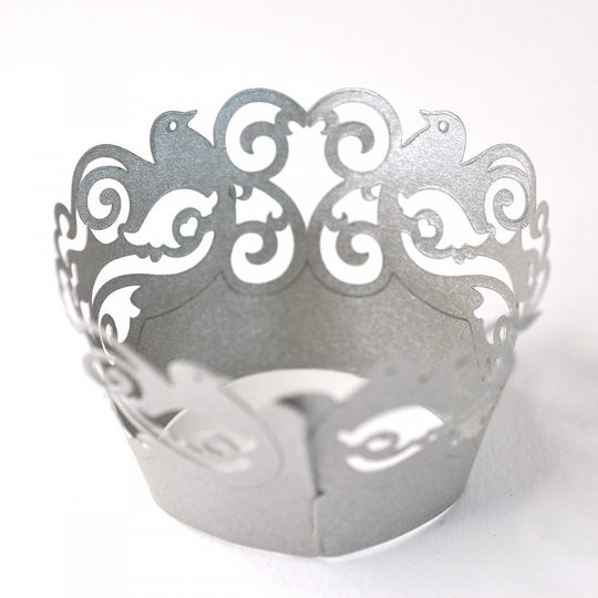 Silver Dove Cupcake Wrappers 6 Pack