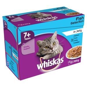 Whiskas 7+ Cat Pouch Fish Selection in Jelly (12Pk) - 19349