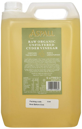 Aspall Raw Organic Cyder Vinegar - 5Ltr - 84836