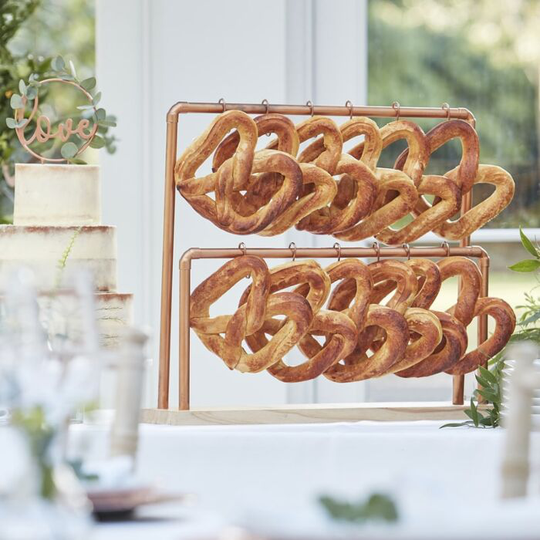 Copper Pretzel Two Tier Display Stand