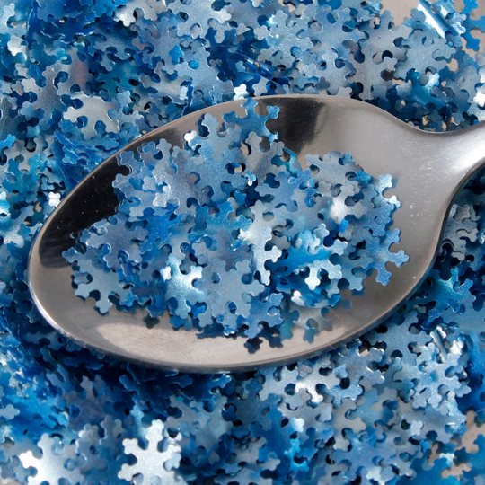 Luxury Blue Glitter Snowflake Sprinkles (Best Before 17 July 2022)