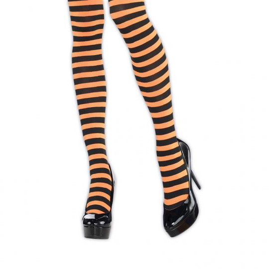 Tights Strped Orng/Blck Os