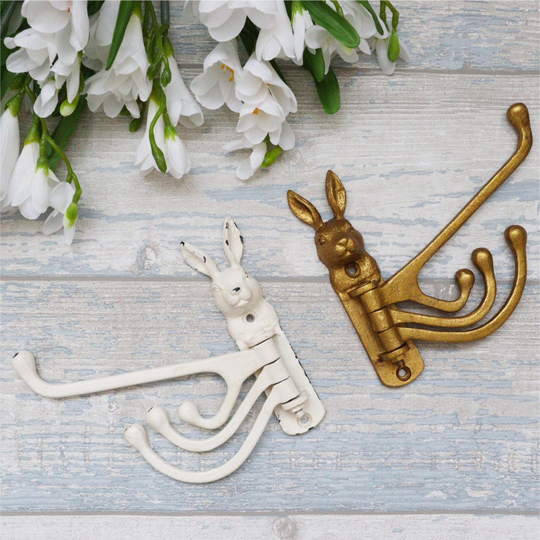 Golden White Rabbit Hook - Gold
