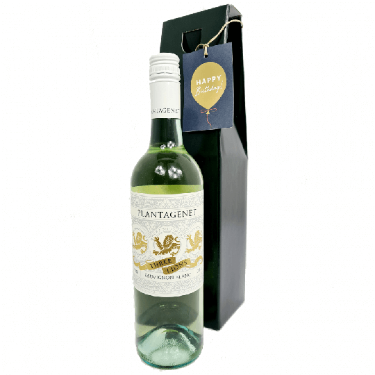 Three Lions Great Southern Sauvignon Blanc Gift Box & Happy Birthday Tag
