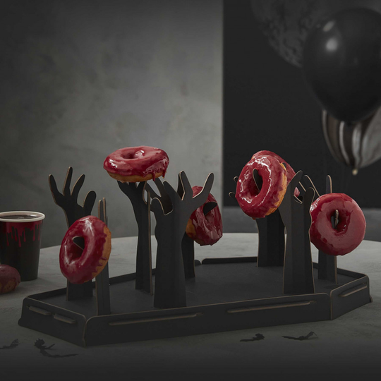 Black Coffin and Zombie Hand Donut Stand