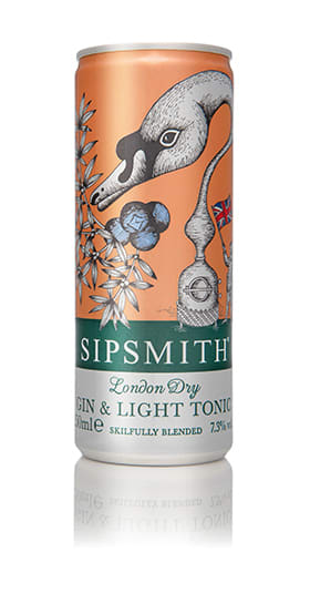 Sipsmith London Dry Gin & Light Tonic Can Pack of 12